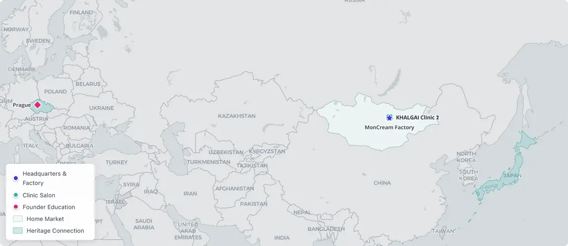 Prague to Ulaanbaatar to Tokyo — communist-era chemistry education built Mongolia's first cosmetics PhD and first cosmetics export.