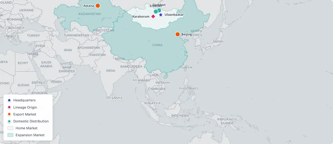 Ten-generation lineage from Kublai Khan's court, exported to China and Kazakhstan — 500-year tradition in beauty product form.