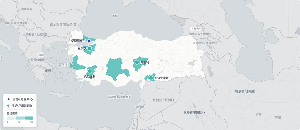 土耳其创始人地理格局将伊斯坦布尔——国家商业首都，兼容大型企业集团与坚守独立的创始人——与加济安泰普等安纳托利亚虎跃城市相对照；后者在糖果领域国内称雄却国际不显，多数家族企业难逃即将到来的传承断层。